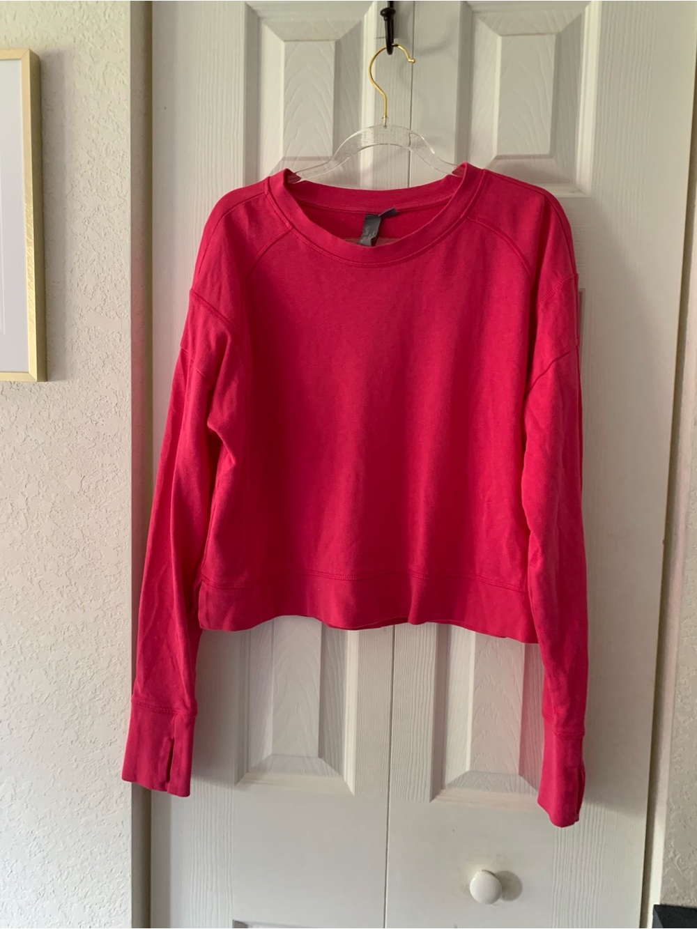 Sweaty Betty Hot Pink Crewneck Pullover Sweatshirt Size 4 EUC